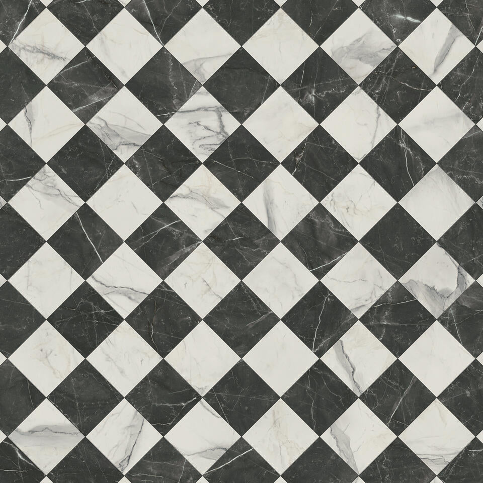 Checkerboard Marble BLACK & WHITE 260045001