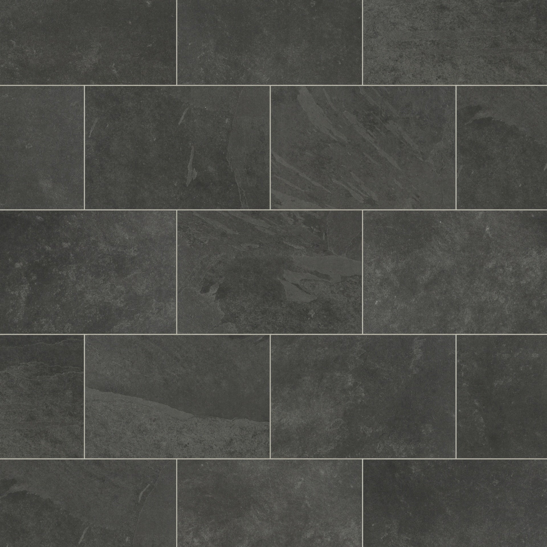 Karndean Knight Tile Black Riven Slate ST15 Vinyl Flooring