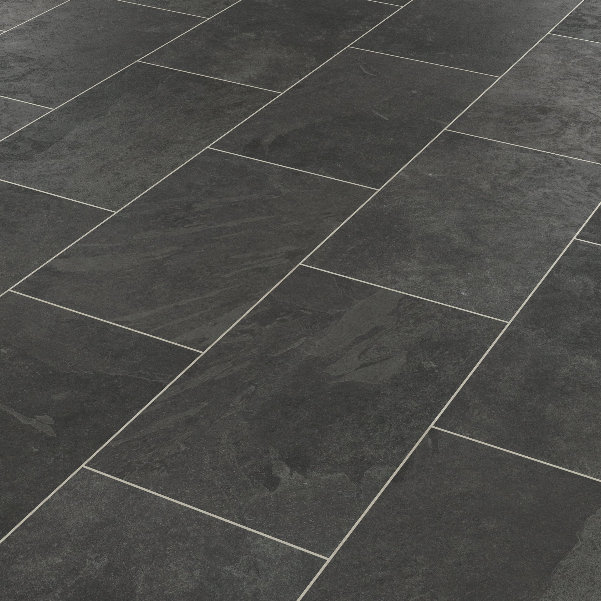 Karndean Knight Tile Black Riven Slate ST15 Vinyl Flooring