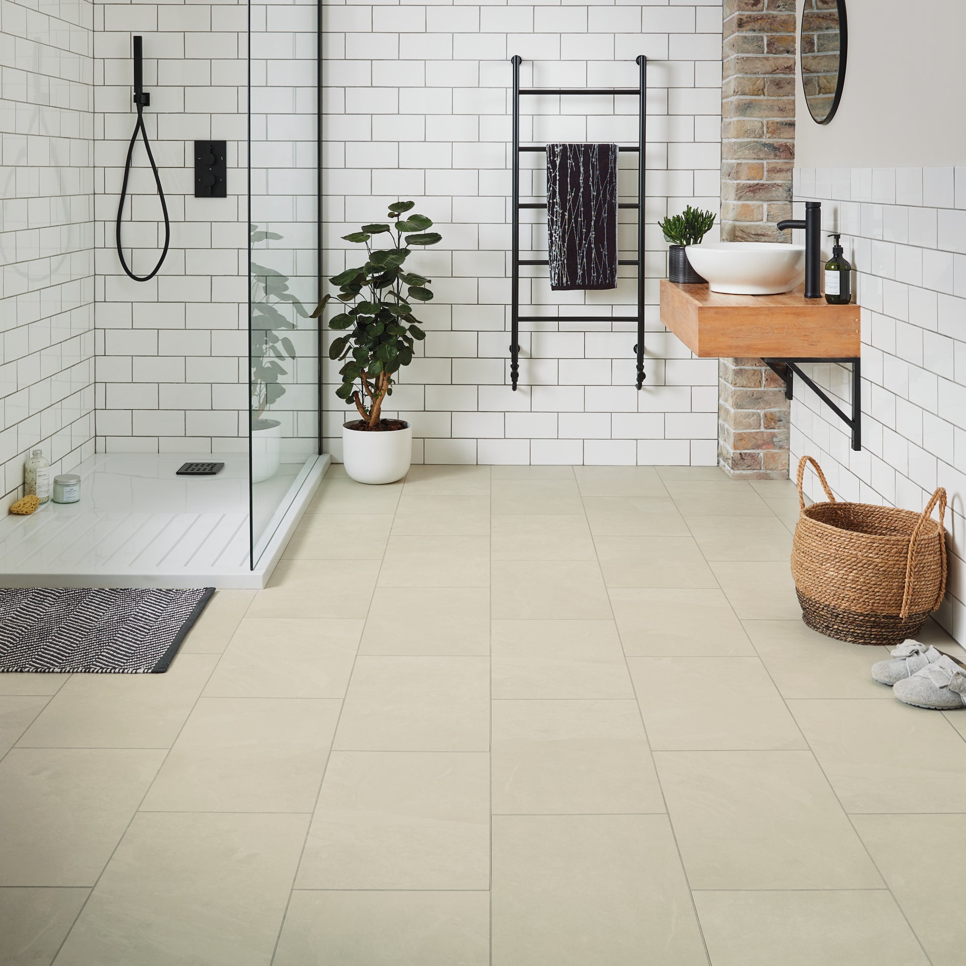 Karndean Knight Tile Ivory Riven Slate ST18 Vinyl Flooring
