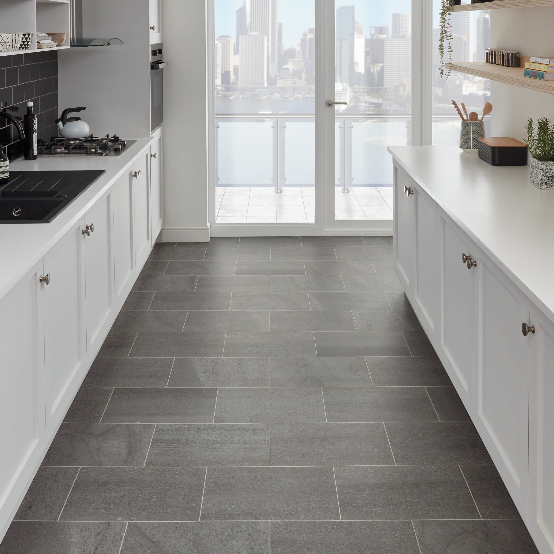 Karndean Knight Tile Honed Charcoal Slate ST19 Vinyl Flooring