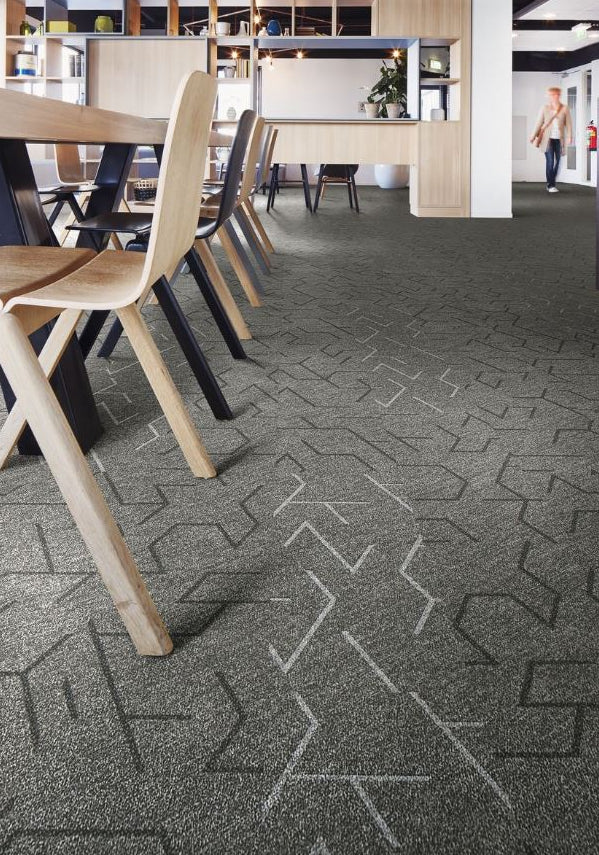 Flotex Planks Triad Emboss Zinc 121001 - Contract Flooring