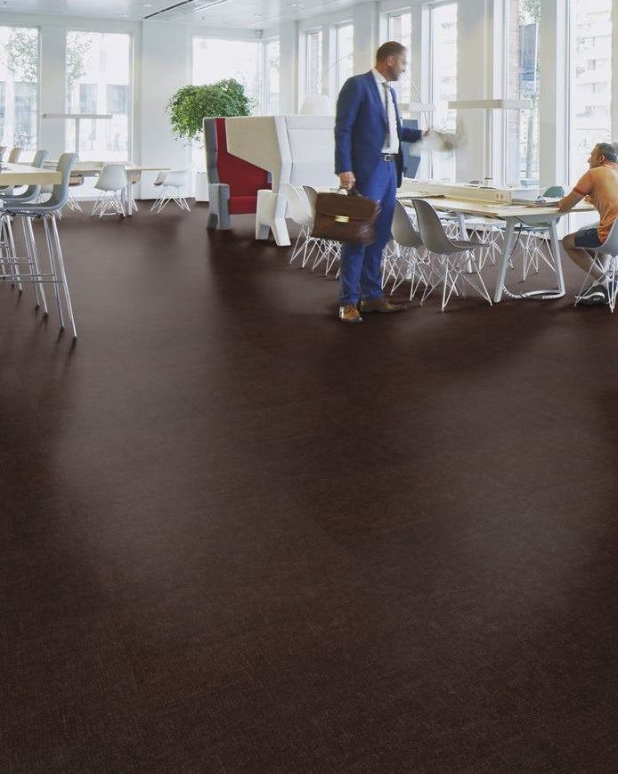 Flotex Metro Tiles Chocolate 546010 - Contract Flooring