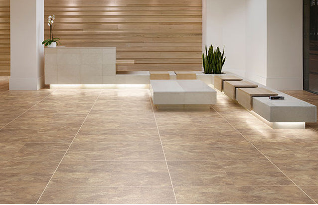 Expona Commercial Stone and Effect PUR Beige Travertine 5061 - Contract Flooring